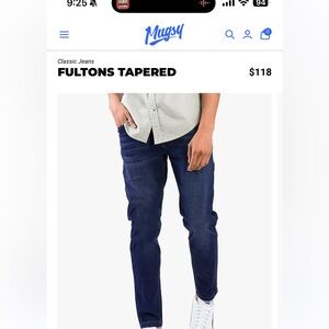 Mugsy Jeans Fulton Taper Slim Fit 34x34 - like new!